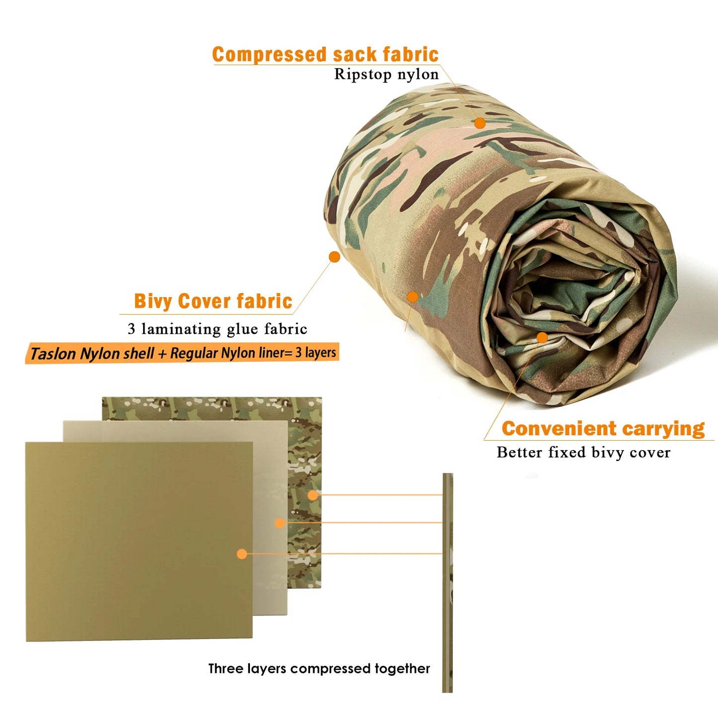 Bivy Cover Velvet Sack Outdoor, Waterproof Outer Shell Sleeping Bag