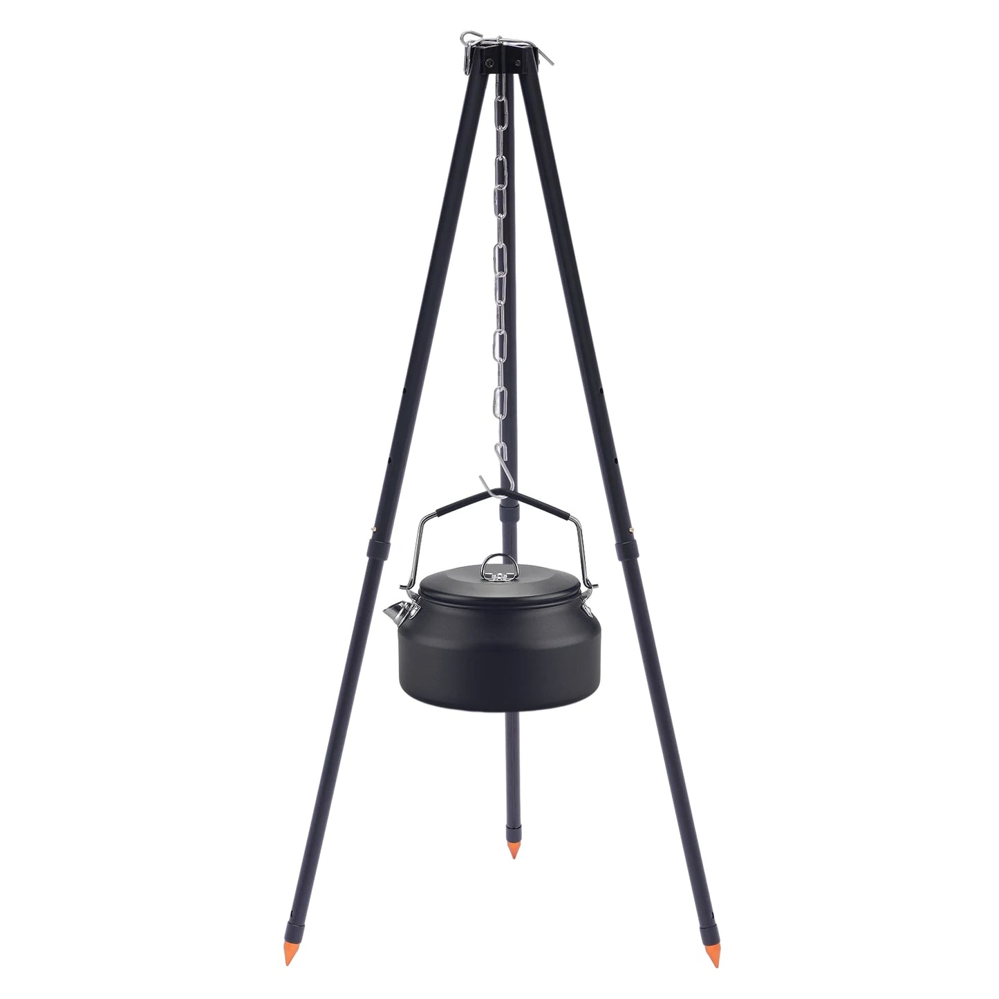 Outdoor Activities Stainless Steel Triangle Hanging Pot, Lantern Rack with Storage Bag