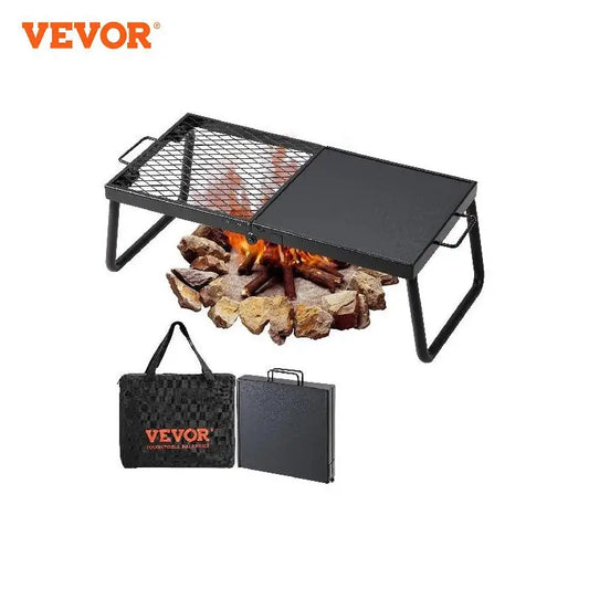 Folding Campfire Grill, Grates Camp Fire Cooking Equipment with Legs, Bag