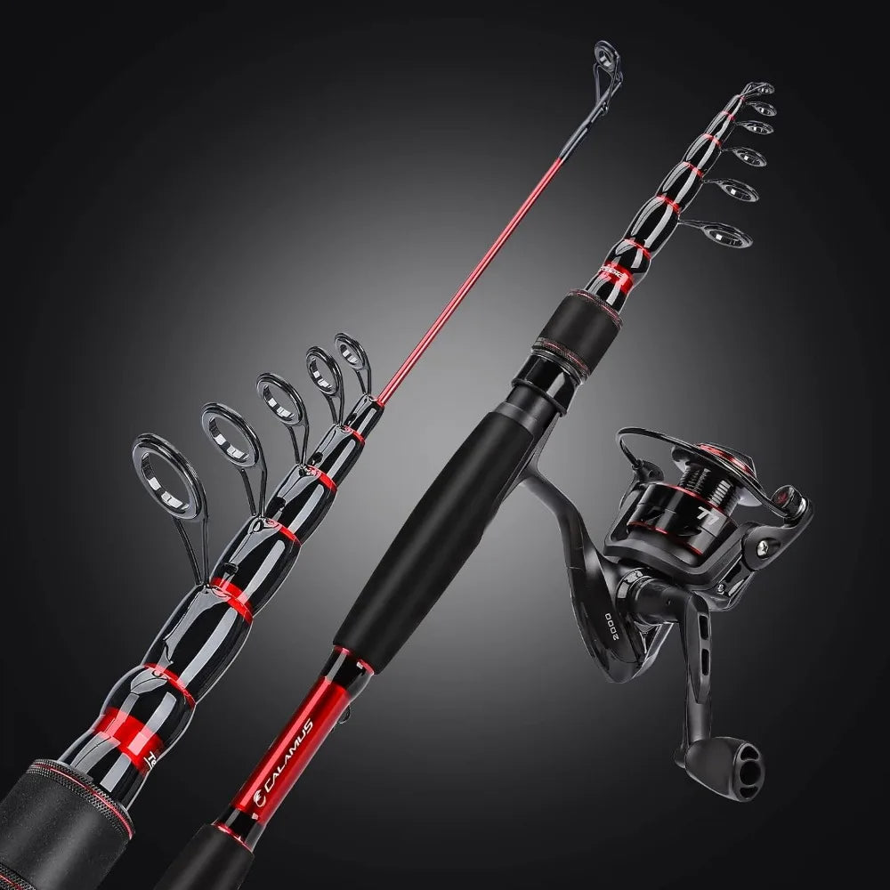 T1 Telescopic Fishing Rod and Reel Combo, Ready-to-go Fishing Gear Set with Fishing Line, Lure Kits & Accessories