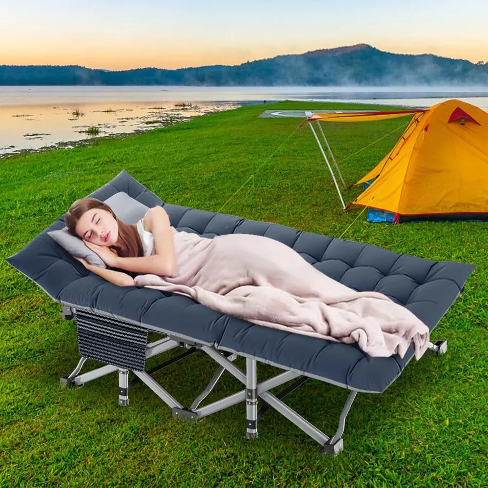 Folding Camping Cots for Adults, 2 Pack Heavy Duty cot with Carry Bag.