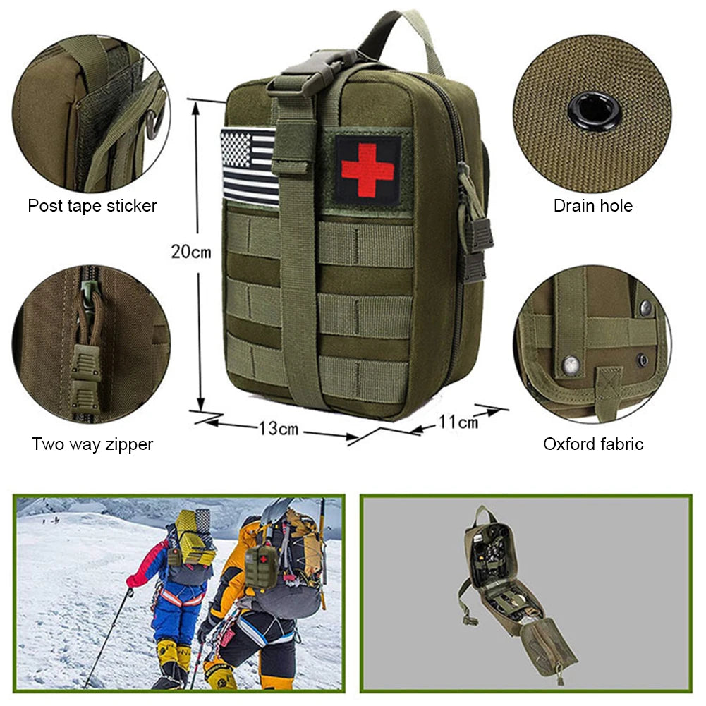 Camping Emergency Survival Set First Aid Kit Outdoor Gear (Army Green)