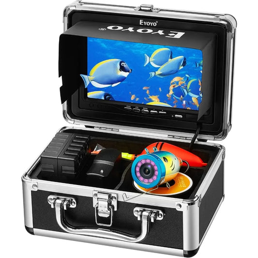 Underwater Fishing Camera 7 Inch LCD Monitor Waterproof 1000TVL ,12pcs Infrared Lights for Lake Boat