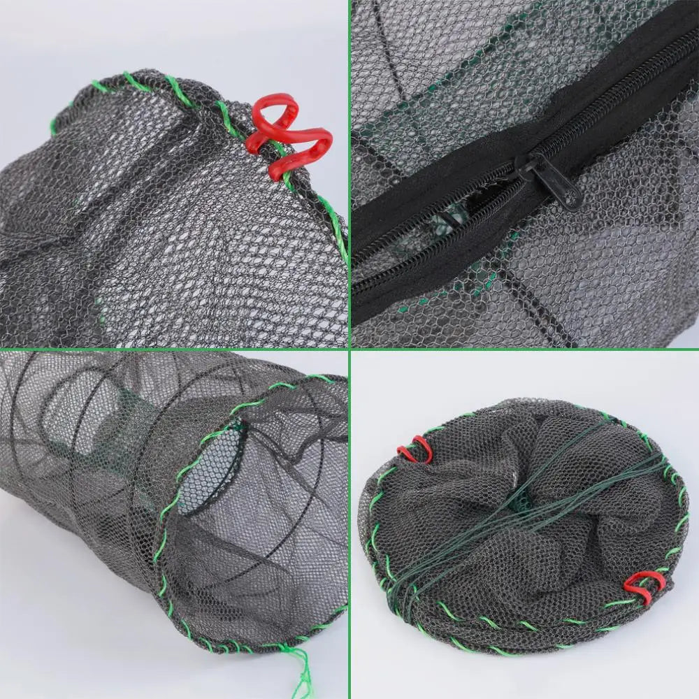 Catcher Pot Trap Live Bait Eel Crab Lobster Minnows Crawfish Net 2 size