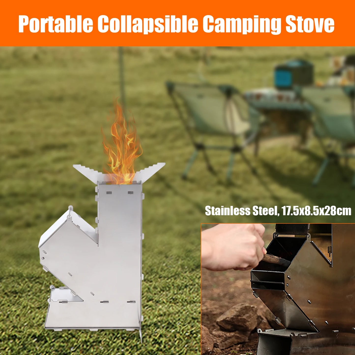 Stainless Steel Wood Stove Folding Cooker Equipment