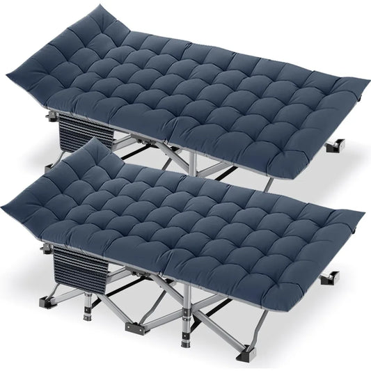 Folding Camping Cots for Adults, 2 Pack Heavy Duty cot with Carry Bag.