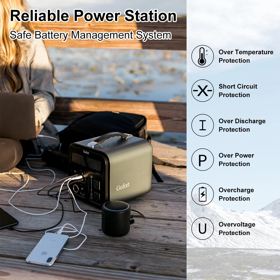 230V Portable Power Station 550Wh Solar Generator 600W(Peak 1000W)