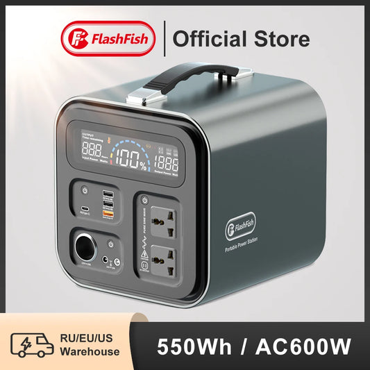 230V Portable Power Station 550Wh Solar Generator 600W(Peak 1000W)