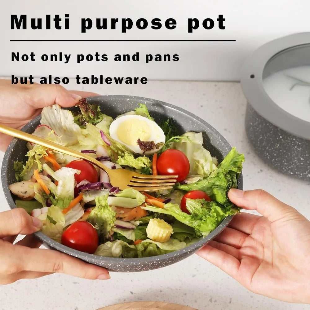 Pot and pan set, Nonstick Cookware Detachable Handle