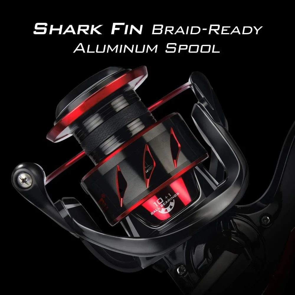 Sharky III Spinning reel Carbon Fiber 39.5 LBs Max Drag - 10+1 Stainless BB for Saltwater or Freshwater