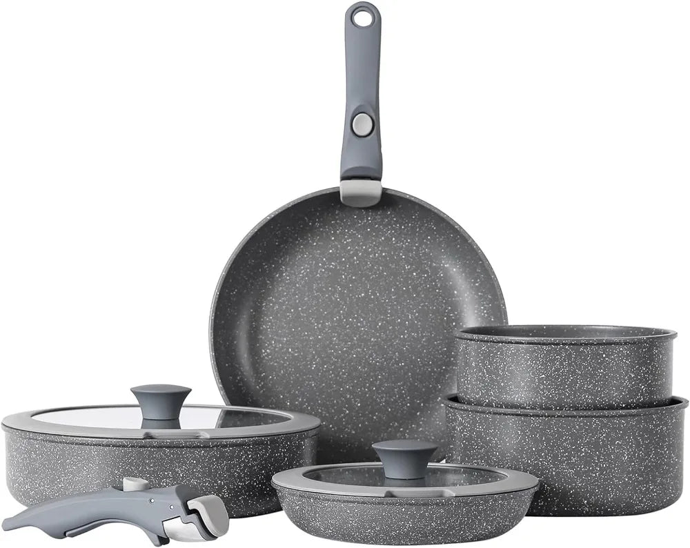 Pot and pan set, Nonstick Cookware Detachable Handle