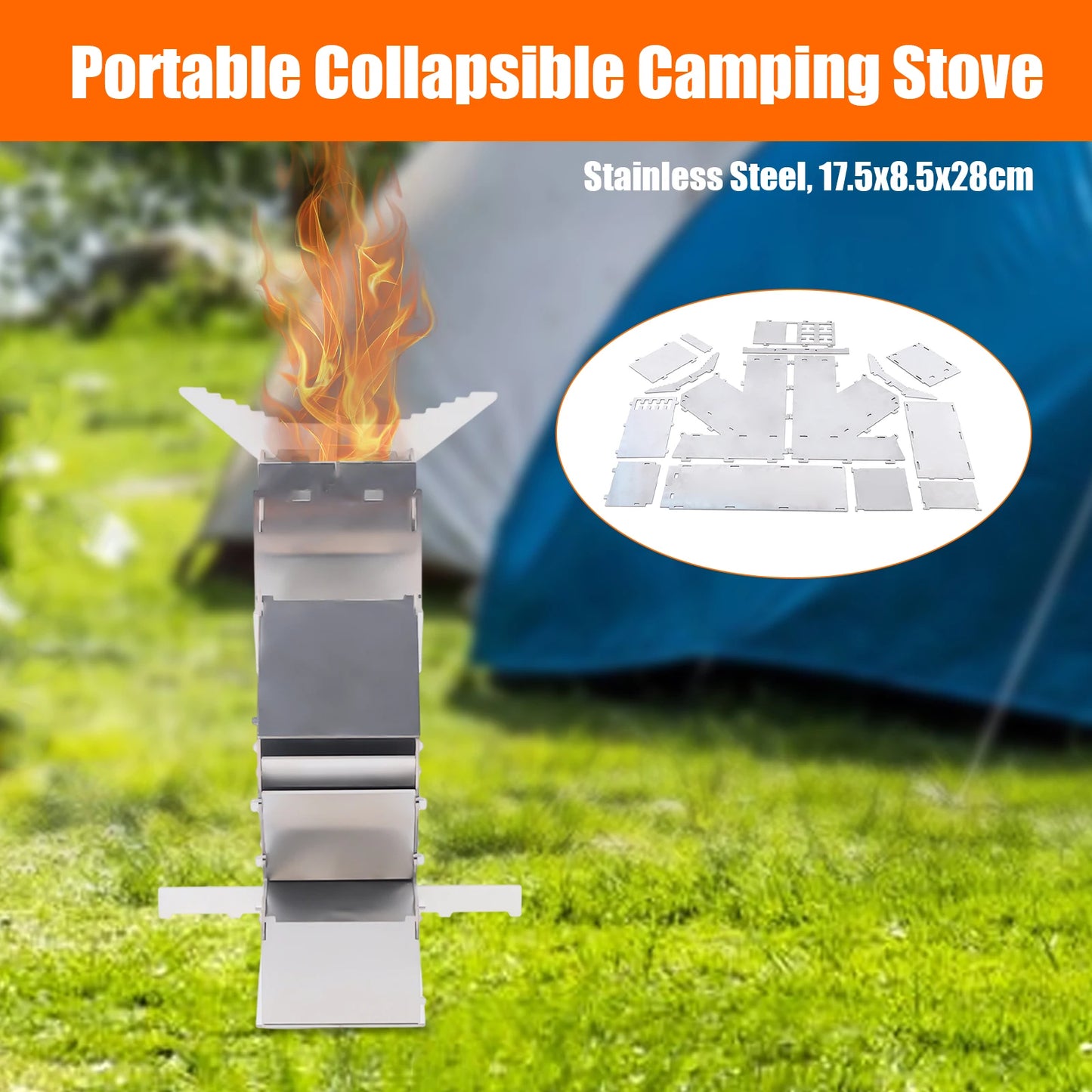 Stainless Steel Wood Stove Folding Cooker Equipment