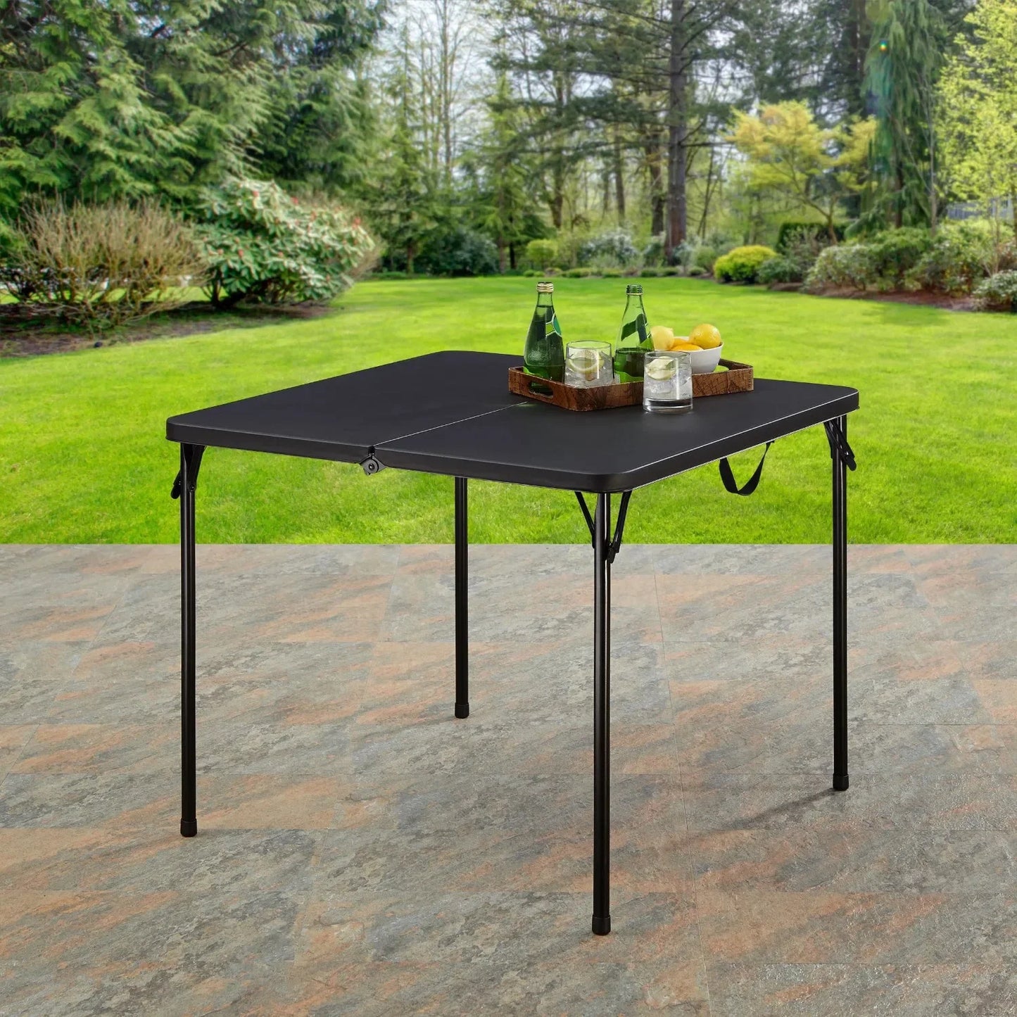 Mainstays 34" Square Resin Fold-in-Half Table, outdoor,  portable