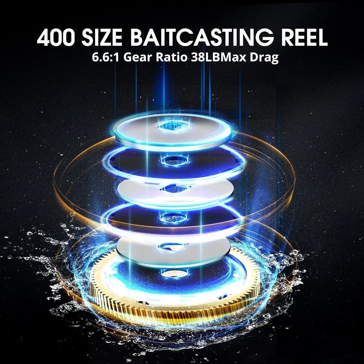 400 Bait caster Fishing Reel 38Lbs Drag Aluminum Alloy Frame