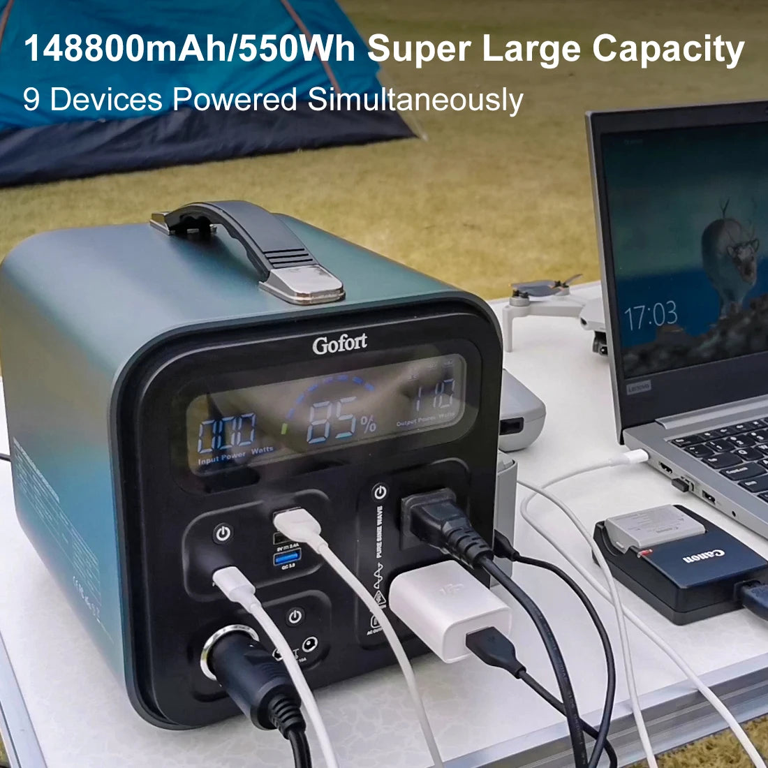 230V Portable Power Station 550Wh Solar Generator 600W(Peak 1000W)