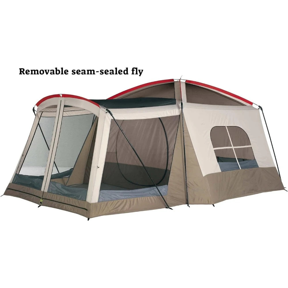 8 Person Water Resistant Tent with Convertible Screen Room,Mesh roof vents, 2 zippered side windows with inside flaps