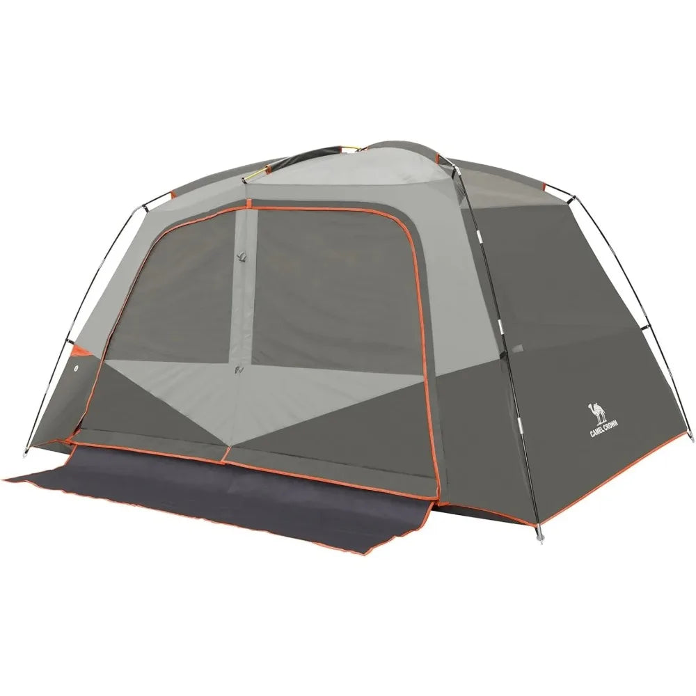 Tent for Camping, Backpacking 3/4/5/6 Person Waterproof, Easy Setup, with Floor Mats Family Tent for Outdoor Hiking