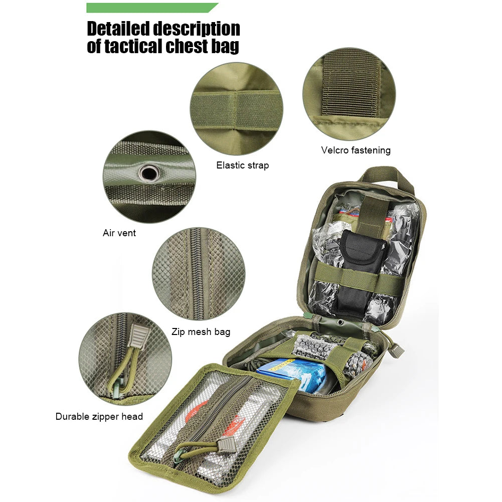 Camping Emergency Survival Set First Aid Kit Outdoor Gear (Army Green)